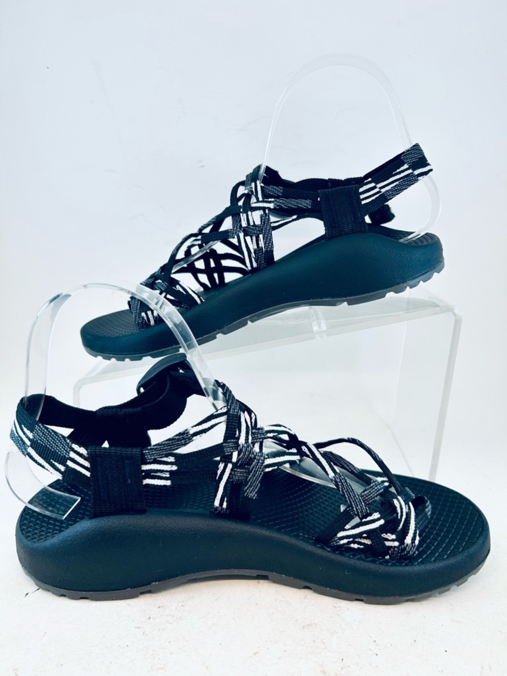 Chaco Women's Scatter Black White ZX/3 Dual Strap Hiking Classic Sandals 6 37 - Picture 4 of 11